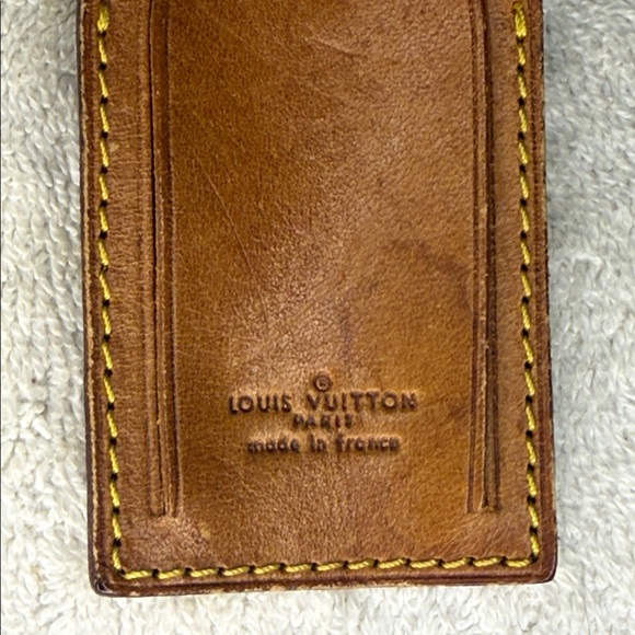 Vintage Louis Vuitton Luggage Tag and Poignier in Vachetta Leather (13O) - Picture 4 of 7